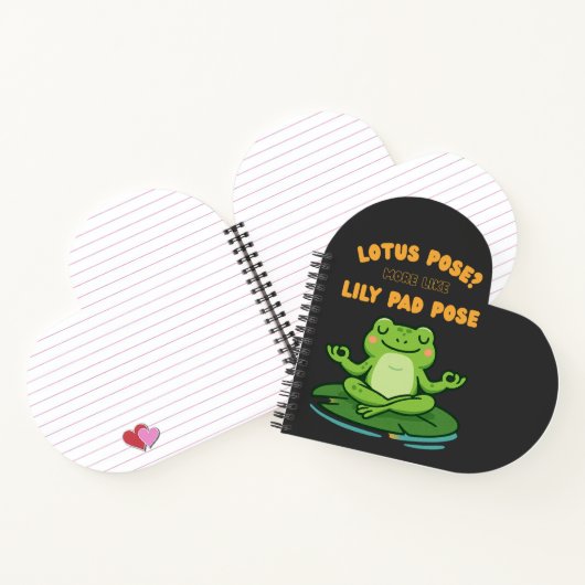 Funny Frog Yoga Cartoon Lotus Lily Pad Pose Design Notizblock (Innenseite)