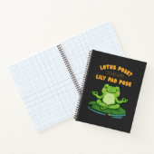 Funny Frog Yoga Cartoon Lotus Lily Pad Pose Design Notizblock (Innenseite)