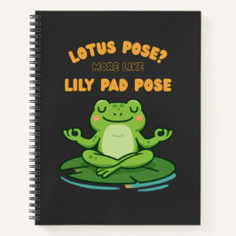 Funny Frog Yoga Cartoon Lotus Lily Pad Pose Design Notizblock