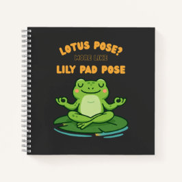 Funny Frog Yoga Cartoon Lotus Lily Pad Pose Design Notizblock