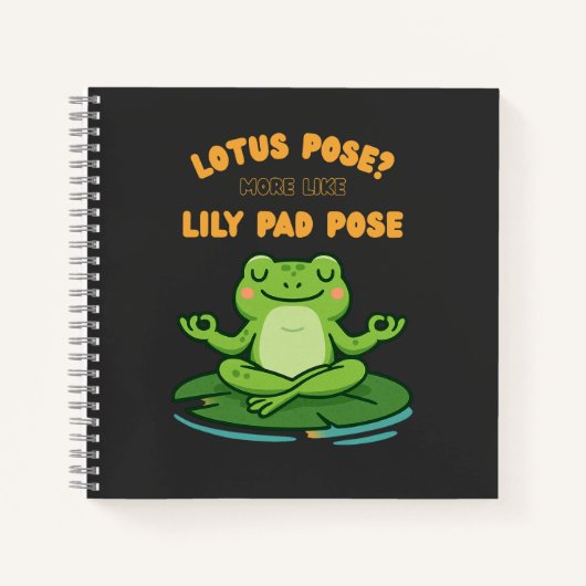 Funny Frog Yoga Cartoon Lotus Lily Pad Pose Design Notizblock (Vorderseite)