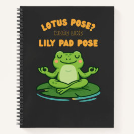 Funny Frog Yoga Cartoon Lotus Lily Pad Pose Design Notizblock