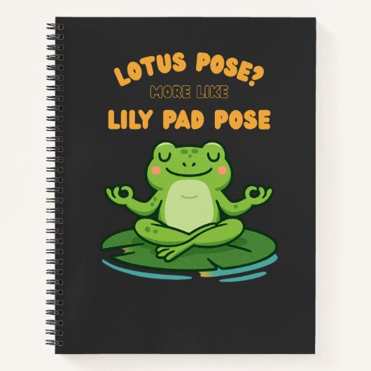 Funny Frog Yoga Cartoon Lotus Lily Pad Pose Design Notizblock (Vorderseite)