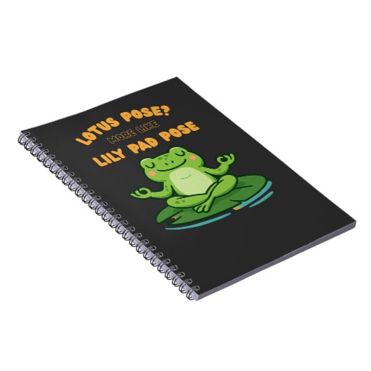 Funny Frog Yoga Cartoon Lotus Lily Pad Pose Design Notizblock (Rechte Seite)