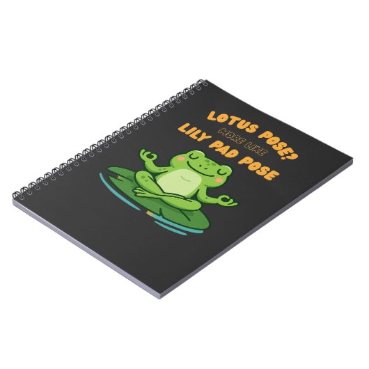 Funny Frog Yoga Cartoon Lotus Lily Pad Pose Design Notizblock (Linke Seite)