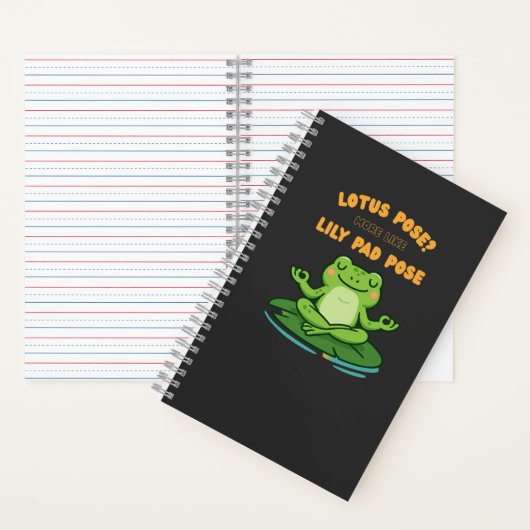 Funny Frog Yoga Cartoon Lotus Lily Pad Pose Design Notizblock (Innen)