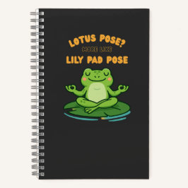 Funny Frog Yoga Cartoon Lotus Lily Pad Pose Design Notizblock