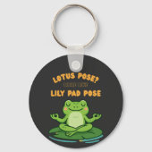 Funny Frog Yoga Cartoon Lotus Lily Pad Pose Design Schlüsselanhänger (Vorderseite)