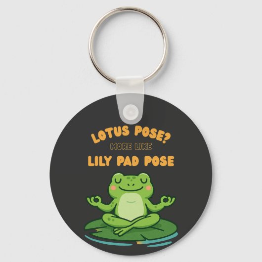 Funny Frog Yoga Cartoon Lotus Lily Pad Pose Design Schlüsselanhänger (Vorderseite)