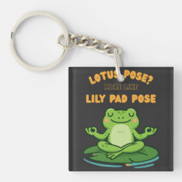 Funny Frog Yoga Cartoon Lotus Lily Pad Pose Design Schlüsselanhänger