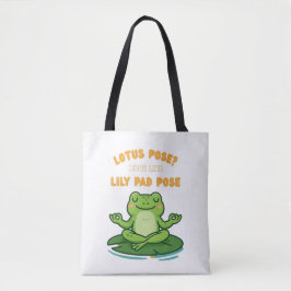 Funny Frog Yoga Cartoon Lotus Lily Pad Pose Design Tasche