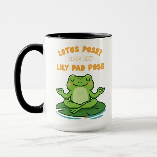Funny Frog Yoga Cartoon Lotus Lily Pad Pose Design Tasse (Links)
