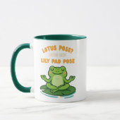 Funny Frog Yoga Cartoon Lotus Lily Pad Pose Design Tasse (Links)