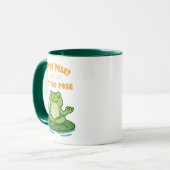 Funny Frog Yoga Cartoon Lotus Lily Pad Pose Design Tasse (Vorderseite Links)