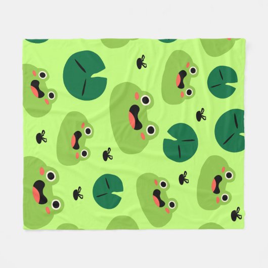 Funny Frogs Fleecedecke (Vorderseite (Horizontal))