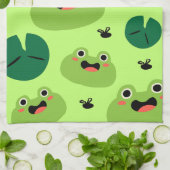 Funny Frogs Geschirrtuch (Gefaltet)