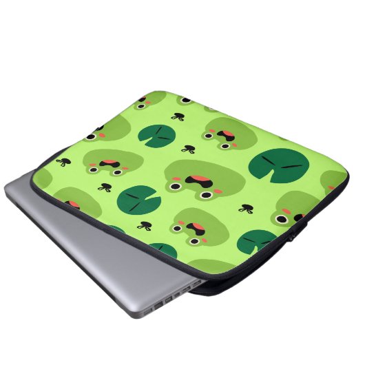 Funny Frogs Laptopschutzhülle (Vorne Knopf)