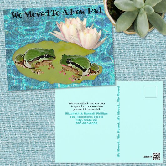 Funny Frogs Lily Pad Wir bewegten Vorlage Postkarte