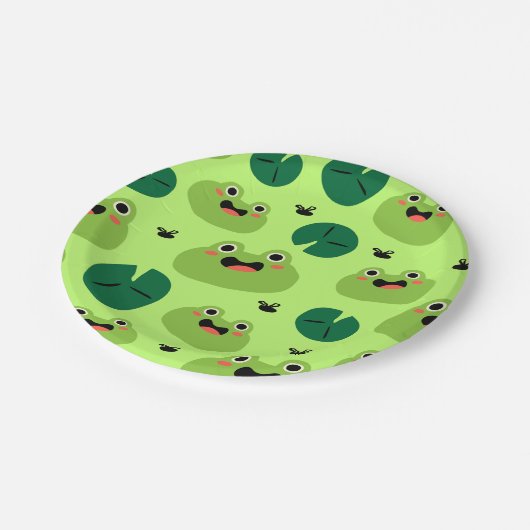 Funny Frogs Pappteller (Schrägansicht)