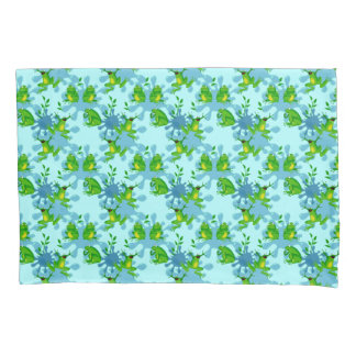Funny Frogs Pattern Kids Minze Kissenbezug
