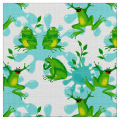 Funny Frogs Pattern Kids Stoff (Nahaufnahme)
