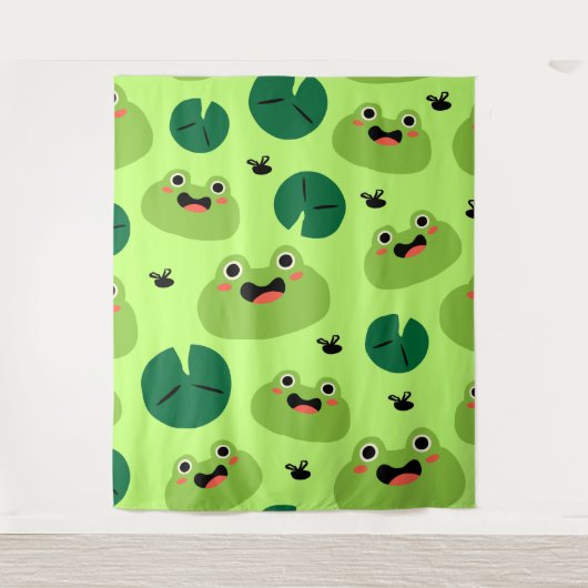 Funny Frogs Wandteppich (Vorderseite)