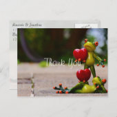 Funny Frogs Wedding Vielen Dank Postkarte (Vorne/Hinten)