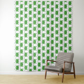 Funny Frogs White and Green Wall Tapestes Wandteppich (Beispiel)