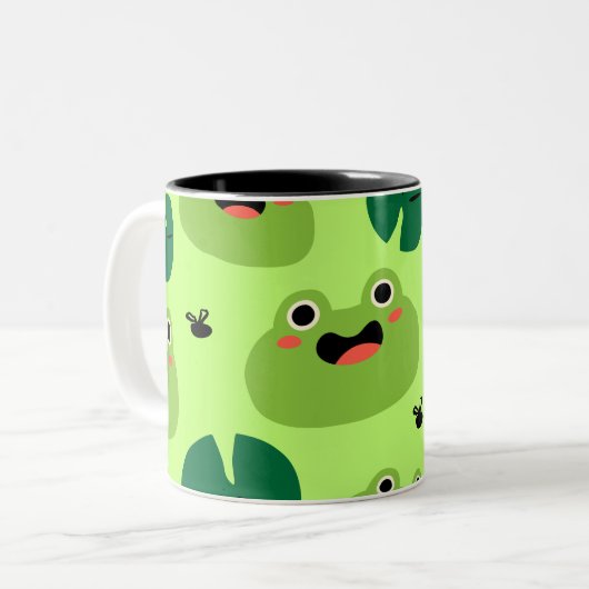 Funny Frogs Zweifarbige Tasse (Vorderseite Links)
