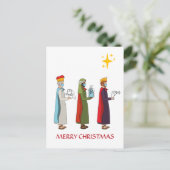 Funny Frohe Weihnachten Drei Könige Gruß Postkarte (Stehend Vorderseite)