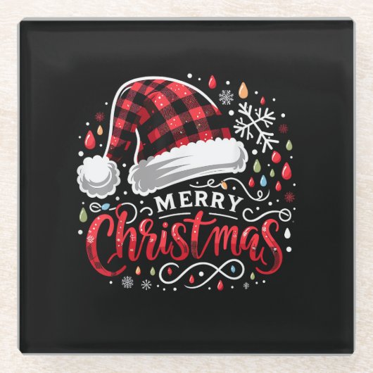 Funny Frohe Weihnachten Glasuntersetzer (Vorderseite)