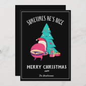 Funny frohe Weihnachten Gruß naughty Black (Vorne/Hinten)