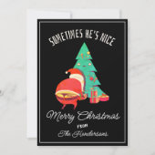 Funny frohe Weihnachten Gruß Naughty Weihnachtsthe (Vorderseite)