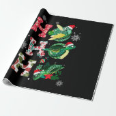 Funny Frohe Weihnachten HO HO HO Turtle Santa Geschenkpapier (Ungerollt)