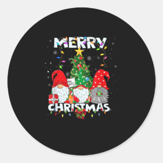 Funny Frohe Weihnachts Gnome Shirt Familie Xmas Bo Runder Aufkleber