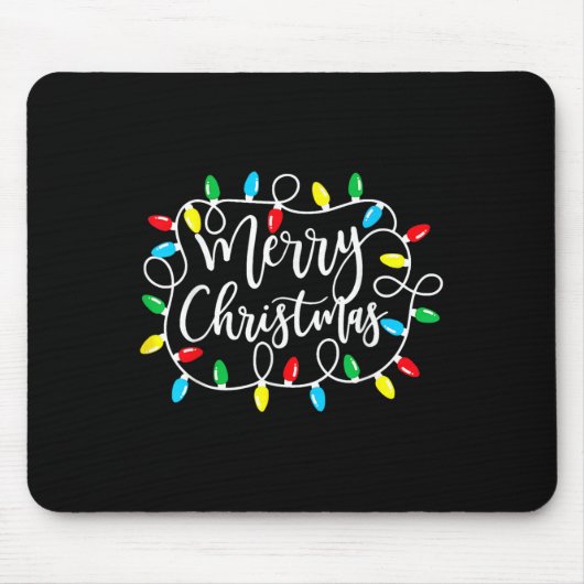 Funny frohe Weihnachts-Lichter Xmas Familie Männer Mousepad (Vorne)