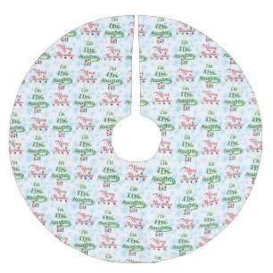 Funny frohe Weihnachtsfeiertag Naughty Elf Polyester Weihnachtsbaumdecke