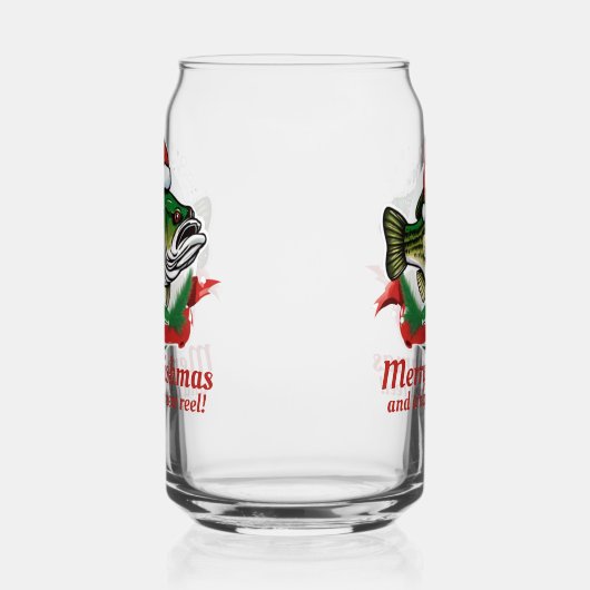 Funny frohe Weihnachtsfischerei Santa Fish Dosenglas (Links)