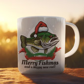Funny frohe Weihnachtsfischerei Santa Fish Kaffeetasse