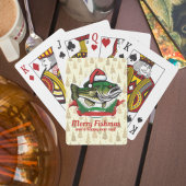 Funny frohe Weihnachtsfischerei Santa Fish Spielkarten