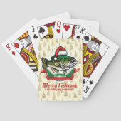 Funny frohe Weihnachtsfischerei Santa Fish Spielkarten (Rückseite)