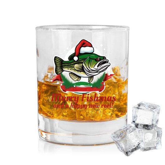Funny frohe Weihnachtsfischerei Santa Fish Whiskyglas