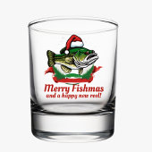 Funny frohe Weihnachtsfischerei Santa Fish Whiskyglas