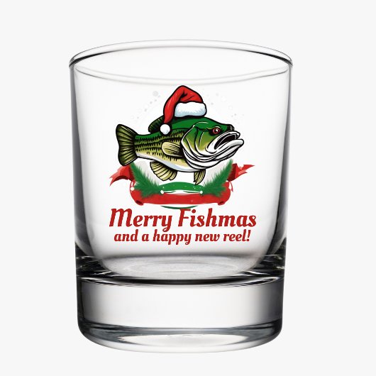 Funny frohe Weihnachtsfischerei Santa Fish Whiskyglas