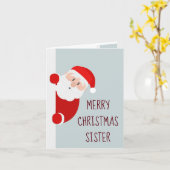 Funny Frohe Weihnachtskarte Schwester Santa Karte (Gelbe Blume)