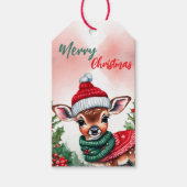 Funny Frohe Weihnachtskranz Niedlich Fawn Deer san Geschenkanhänger (Vorderseite)