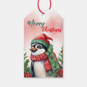 Funny Frohe Weihnachtskranz Niedlicher Pinguin san Geschenkanhänger (Rückseite)