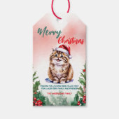Funny Frohe Weihnachtsmann Niedlich Cat Kitten Geschenkanhänger (Vorderseite)