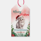 Funny Frohe Weihnachtsmann Niedlich Cat Kitten Geschenkanhänger (Rückseite)