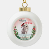 Funny Frohe Weihnachtsmann Niedlich Cat Kitten Keramik Kugel-Ornament (Vorderseite)